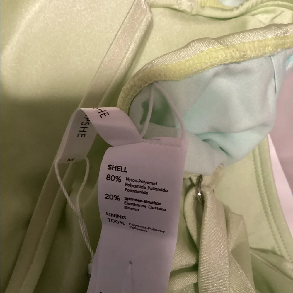 NWT Cupshe Size M Romantic Garden Square‎ Neck One-Piece Swimsuit Green